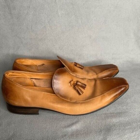 Garrucci Leather‎ Patina Burnished Penny Loafers Dress Shoes Men Size 10 Brown main image 9